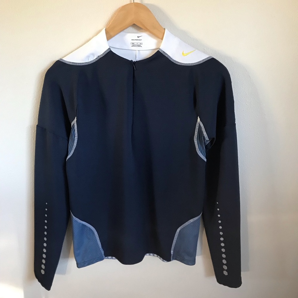 Nike Sphere React 1/4 Zip Running Top Navy White S - image 3